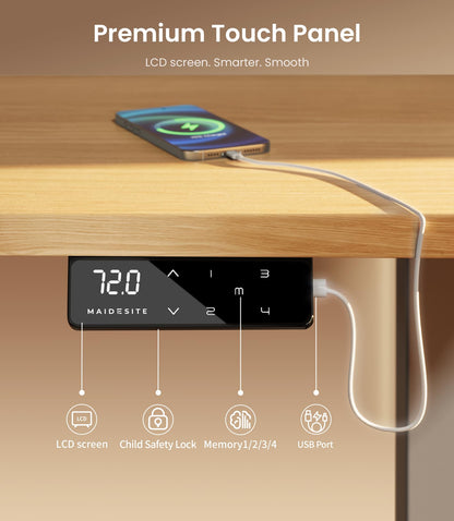 MAIDeSITe T1 Pro Elektrischer höhenverstellbarer Schreibtisch – Grau