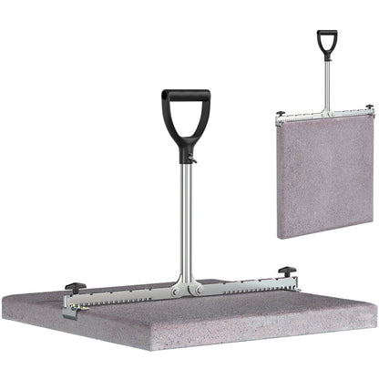 LANGFIT Plattenheber MS-PH2062L. Verstellbares Metallwerkzeug zum rückenschonenden Heben von Terrassenplatten von 30-62 cm.