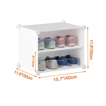 HOMIDEC Schuhregal 7-stufig für 42 Paar Schuhe, Steckregal Weiss