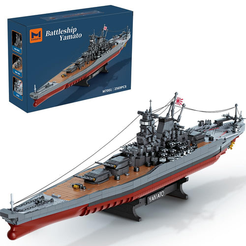 MISINI M7001 Yamato Schlachtschiff Klemmbausteine - 1/300: Langes, graues Schlachtschiff-Modell zum Bauen und Ausstellen.