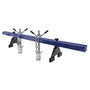 Wiltec Motorbrücke Kotflügeltraverse Motorhalter – 500kg. Robuste, blaue Stahlkonstruktion zum Tragen & Fixieren von Motoren bei Wartungsarbeiten.