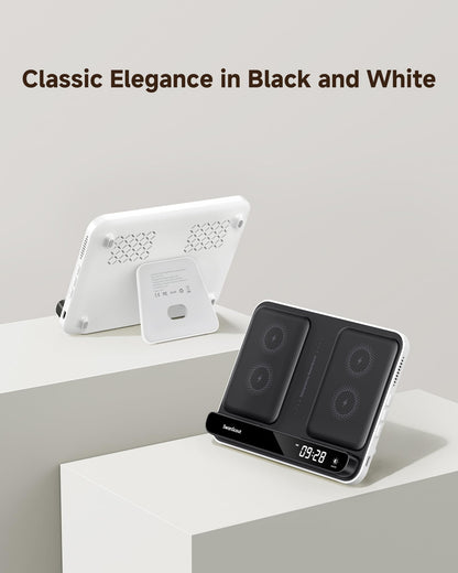 SwanScout 504 Induktive Ladestation für 2 Handys, 30W, Schwarz-Weiss