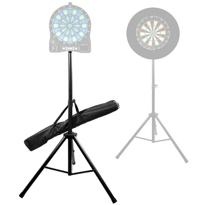 Turnart Dartständer Heavy – höhenverstellbar 106-200 cm, ein schwarzer Metallständer zum Aufstellen von Dartboards.