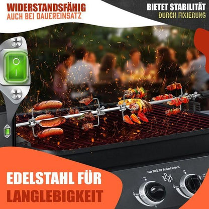 KESSER® elektrischer Edelstahl Grillspieß Set 107cm für Weber Spirit