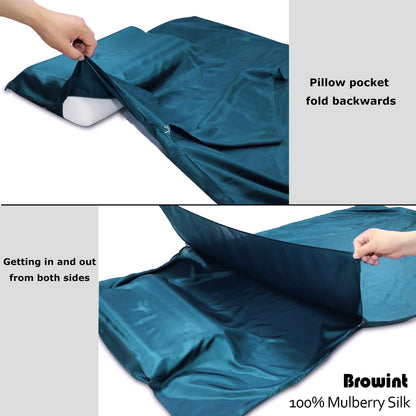 BROWINT Hüttenschlafsack Seide Inlett - Extrabreit 220x110cm