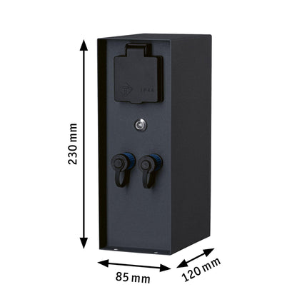 Paulmann Plug & Shine Rio Aussensteckdose Sensor IP44 Anthrazit