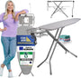 STAHLMANN XXL Bügelbrett für Dampfbügelstation 130x48 cm. Langes, flaches Brett zum effizienten Glätten von Textilien mit Dampf.
