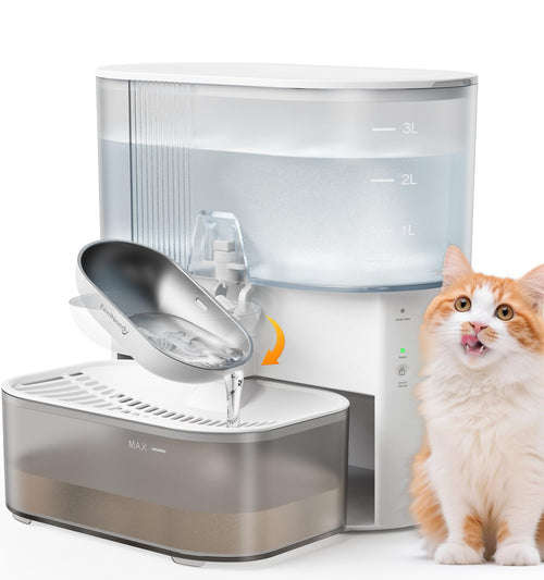 FEELNEEDY FN-W15 Katzen-Trinkbrunnen, kabellos, Edelstahl, 3,5 L, weiss