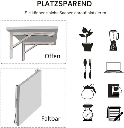 YUMORE Klappkonsole Schwerlast 500mm Edelstahl Regalträger 2er-Pack