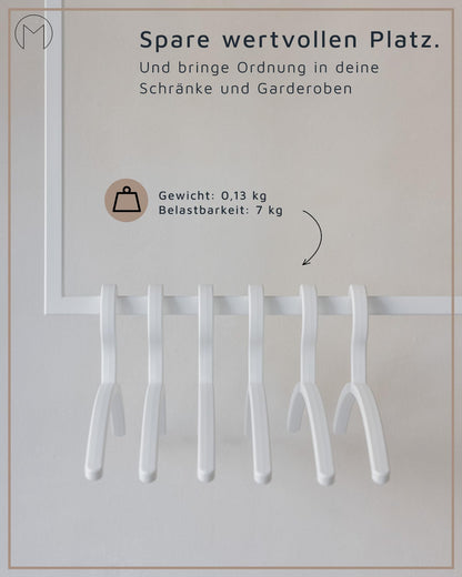 Metallbude FAY Kleiderbügel 6er Set schwarz, Kunststoff, 46 cm