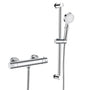 Thermostat Duschsystem mit Brausegarnitur Wandmontage - Chrom 635mm für präzise Temperaturregelung beim Duschen.
