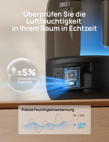 DREO Kaltnebel-Luftbefeuchter Ultraschall 3L Top-Fill DR-HHM006