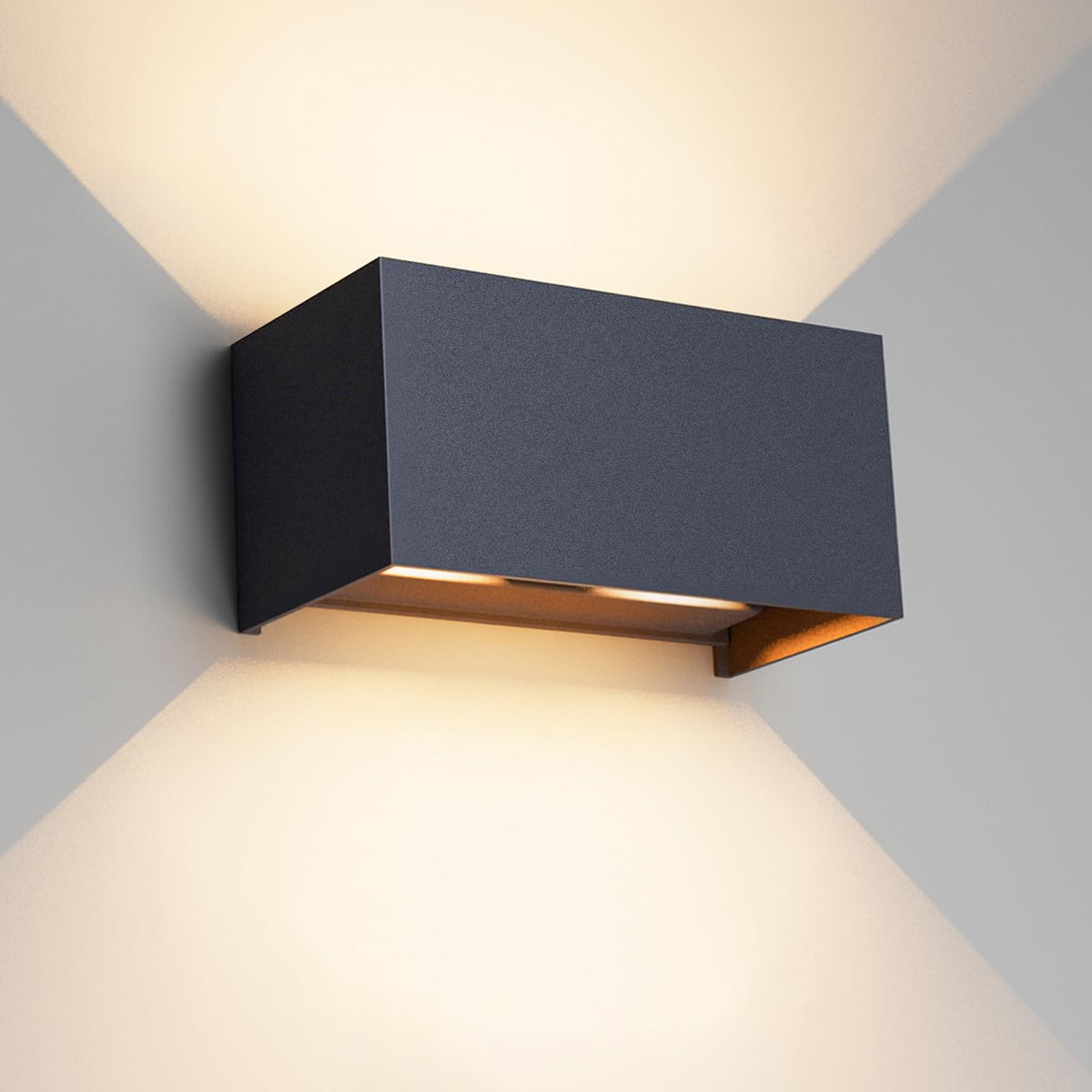 Klighten LED Wandleuchte 24W Up Down, IP65, 3000K, Anthrazit mit Aluminiumgehäuse