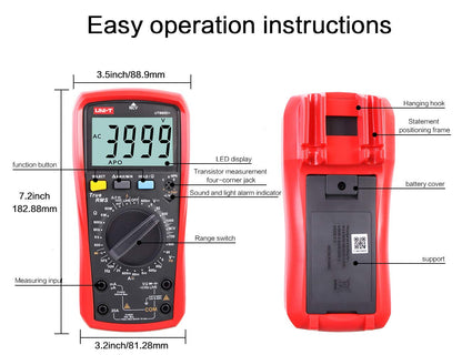 UNI-T UT890D+ Digitalmultimeter True RMS AC/DC mit NCV