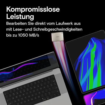 Crucial X9 Pro für Mac 4TB Externe SSD, USB-C 3.2, 1050 MB/s