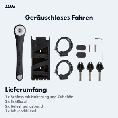 AARON Hochsicherheit Faltschloss Stufe 14 Fahrradschloss – Schwarz