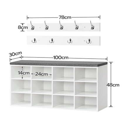 HOOBRO Garderobe Schuhregal Set, Weiss - Modell EWT112HX01
