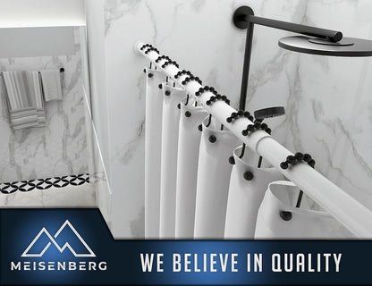 MEISENBERG Duschvorhangstange Teleskop 160-210 cm Grau Ø 32 mm