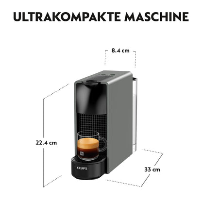 Nespresso Krups XN110B Essenza Mini Kapselmaschine - Grau
