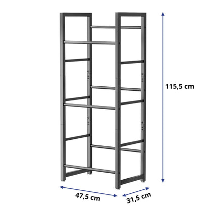 jockcaras Getränkekistenregal Metall, 3 Ebenen, bis 150 kg, schwarz