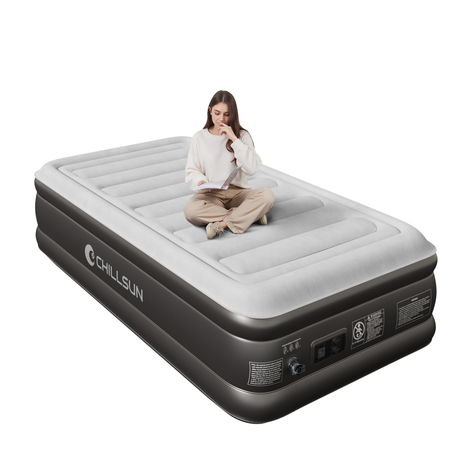 CHILLSUN Luftbett Selbstaufblasend mit Pumpe - 1 Person, 190x100cm, rechteckige Matratze. Ideal für komfortables Schlafen unterwegs.