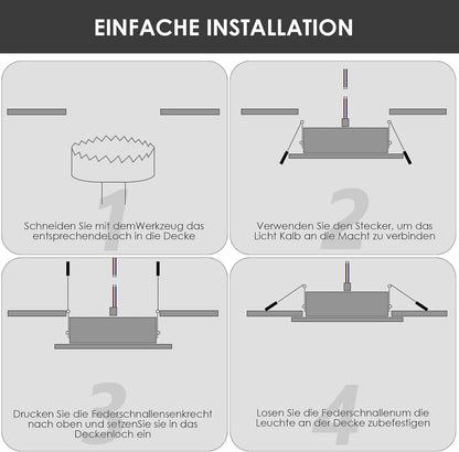 Asstikoo LED Einbaustrahler 230V dimmbar, 7W, IP44, 12er Set