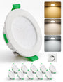 HOMEOW LED Einbaustrahler 230V dimmbar, IP44, ultraflach, 10er Set – flacher Deckenspot für Feuchträume