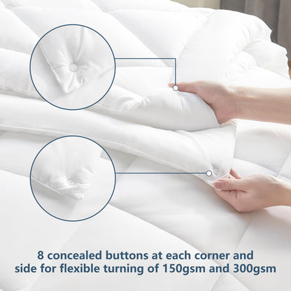 WAVVE Bettdecke 200x200 cm, 4-Jahreszeiten Steppdecke aus Mikrofaser