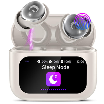 VEKJ L8 Pro Schlafkopfhörer Bluetooth 5.4 In-Ear Kopfhörer kabellos, wolkenweiss, flache In-Ear-Form