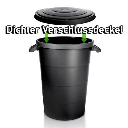 BigDean Universaltonne 80 Liter, 2er-Set, schwarz, mit Deckel