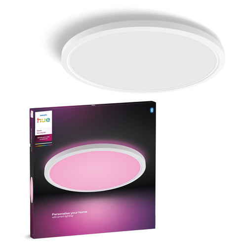 Philips Hue Devote Smart LED-Panel Rund 43cm Weiss & Farbe. Rundes Panel für smartes Raumlicht mit Weiß- und Farbspektren.