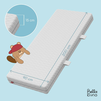 Bellabino Twist Kindermatratze 90x200 cm – 7-Zonen Kaltschaum H1/H2