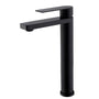 Decaura Waschtischarmatur Hoch Schwarz Matt - 250mm. Hohe, matte schwarze Armatur mit schlankem Auslauf und Hebelmischer für den Waschtisch.