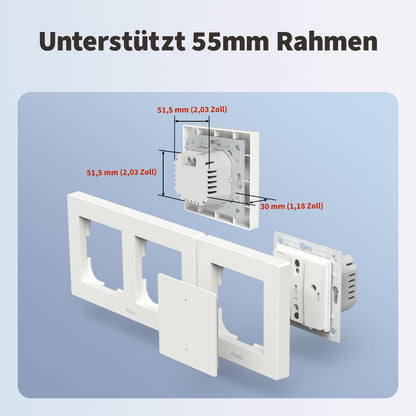 Aqara Lichtschalter H2 EU, smarter Wandschalter, 2 Tasten 1 Kanal