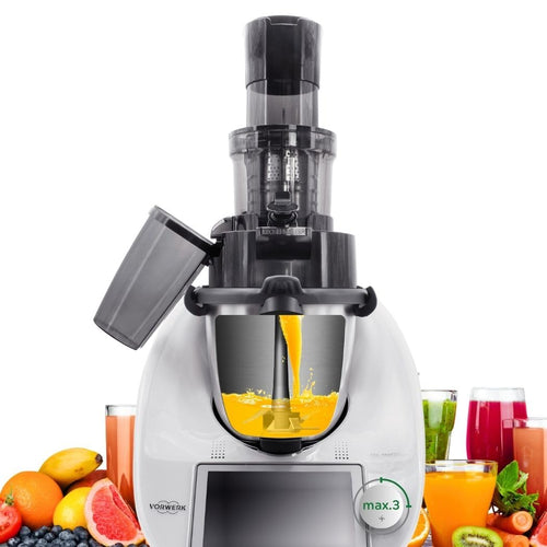 Leckerhelfer SaftPRO Kaltentsafter für Thermomix TM6 TM5: Transparenter Aufsatz mit Pressschnecke. Entsaftet Obst/Gemüse ohne Hitze direkt im Gerät.