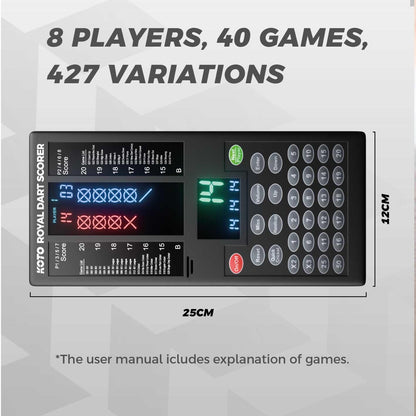 KOTO Royal Dart Scorer – elektronische Anzeigetafel für 8 Spieler
