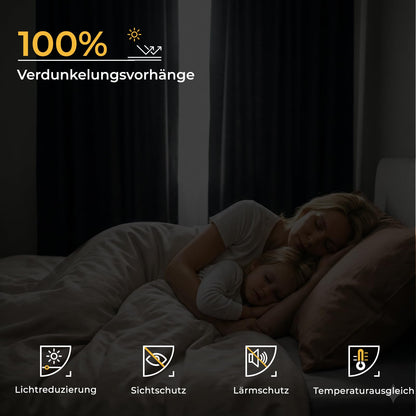 INOVADAY Verdunklungsvorhang Thermo 2er-Set Hellbeige 245 x 140 cm