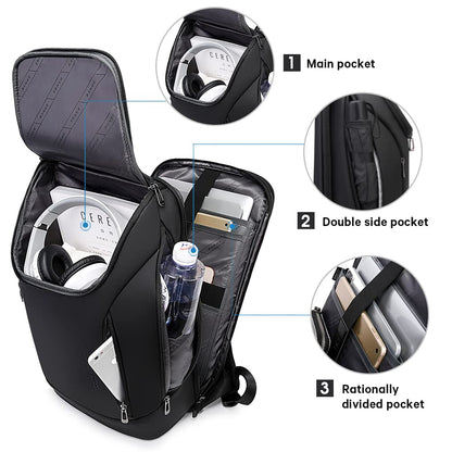 BANGE Business-Rucksack wasserdicht, 15,6-Zoll-Laptopfach, schwarz
