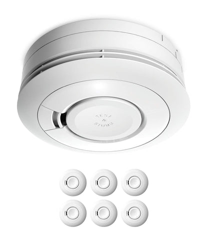 Ei Electronics Ei650 Rauchwarnmelder, 6er Set mit 10-Jahres-Batterie – runde Melder in Weiss