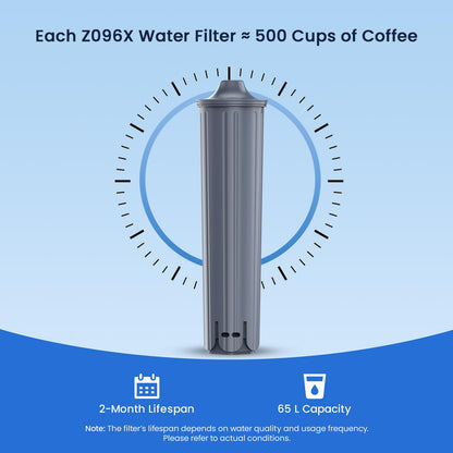 GLACIER FRESH Wasserfilter für Jura Kaffeevollautomat E8, E6, 6 Stück