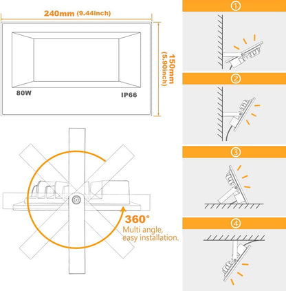 Smart RGB LED Strahler Aussen - 80W App Steuerung IP66