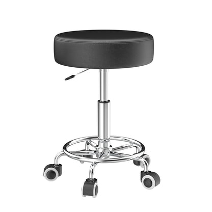 OUTMASTER Rollhocker höhenverstellbar mit Fussstütze, schwarz