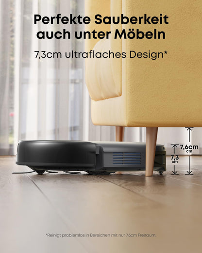 eufy C10 Saugroboter mit automatischer Absaugstation, 7,3 cm flach