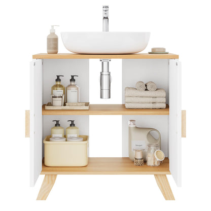 EUGAD Waschbeckenunterschrank mit 2 Türen, 60 x 30 x 60 cm, weiss