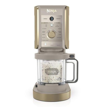Ninja CREAMi Deluxe Eismaschine NC502EUSTGD, 10 Funktionen, Stone Gold – mit zwei 710-ml-Behältern