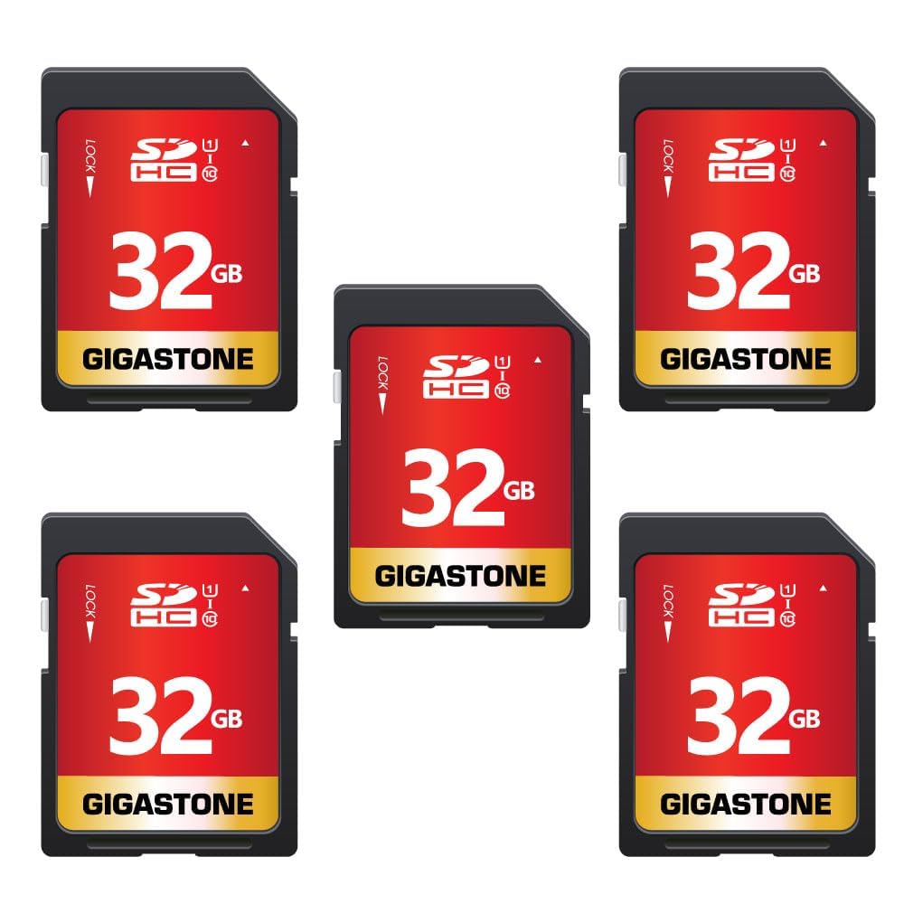 Gigastone SDHC Speicherkarte 32 GB 5er-Pack UHS-I U1 Class 10 80 MB/s für Digitalkameras und DSLR