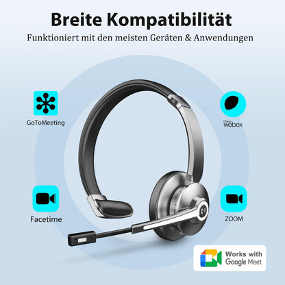 Earbay Bluetooth Headset mit Mikrofon, USB-Dongle und Ladestation