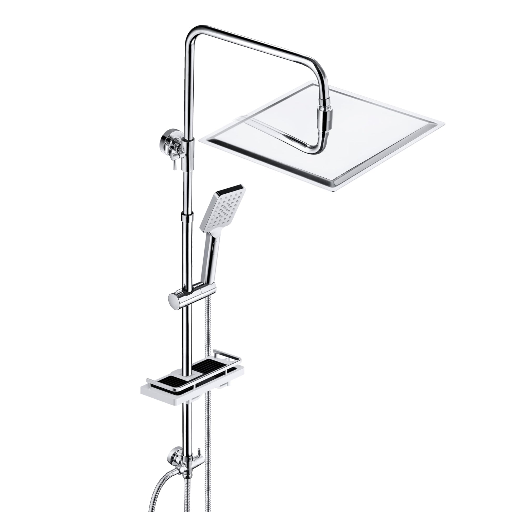 JOHO Edelstahl Duschsystem - Regendusche Chrom 30x30cm ohne Armatur. Glänzendes System für flächiges Duschen.