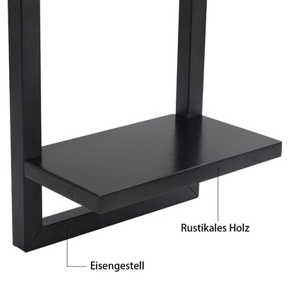 hi-home Schweberegal 3er-Set Wandregal Holz Schwarz