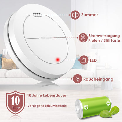 Safeliveo Rauchmelder SL-S15 im 5er Set, 10-Jahres-Batterie, flach